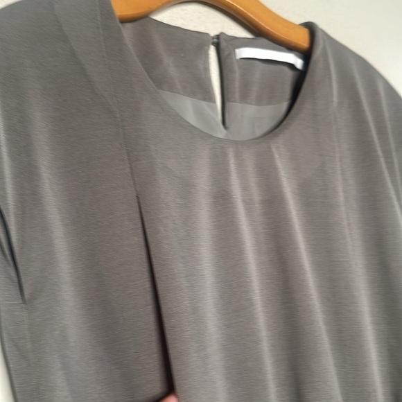 NWOT BLACK by Moussy Pintuck Boat Neck Cap Sleeve Mini Dress Khaki Sz 1 (US S) - Picture 9 of 14